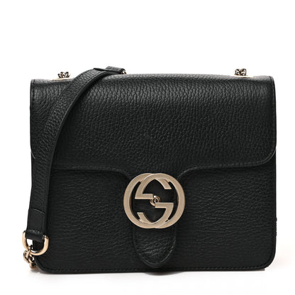Gucci Dollar Calfskin Small Interlocking G Shoulder Bag Black 1 of 10