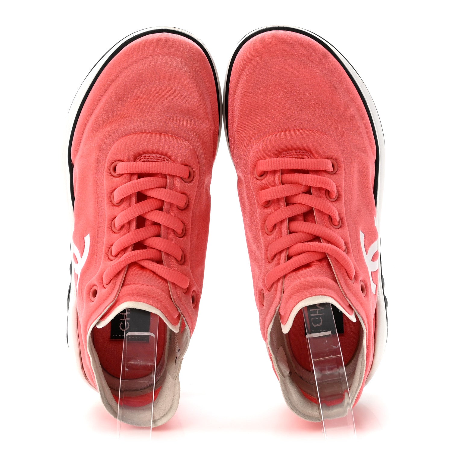 Chanel Lycra CC Sneakers 35 Coral 2 of 9