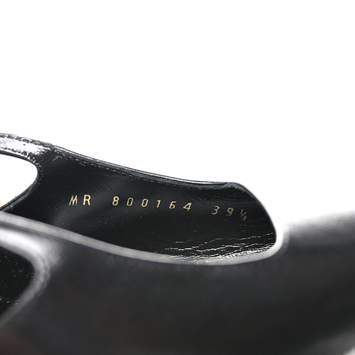 Saint Laurent Calfskin Metallic Toe Slingback Strap Heels  39.5 Black 8 of 8