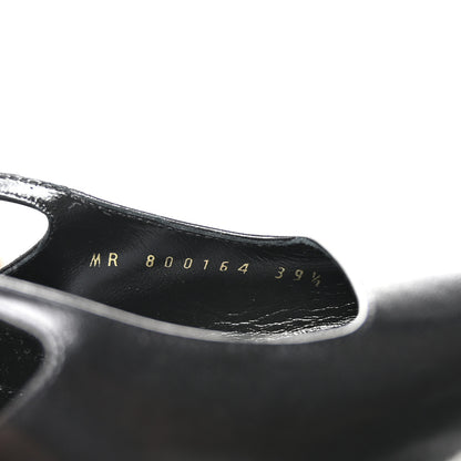 Saint Laurent Calfskin Metallic Toe Slingback Strap Heels  39.5 Black 8 of 8