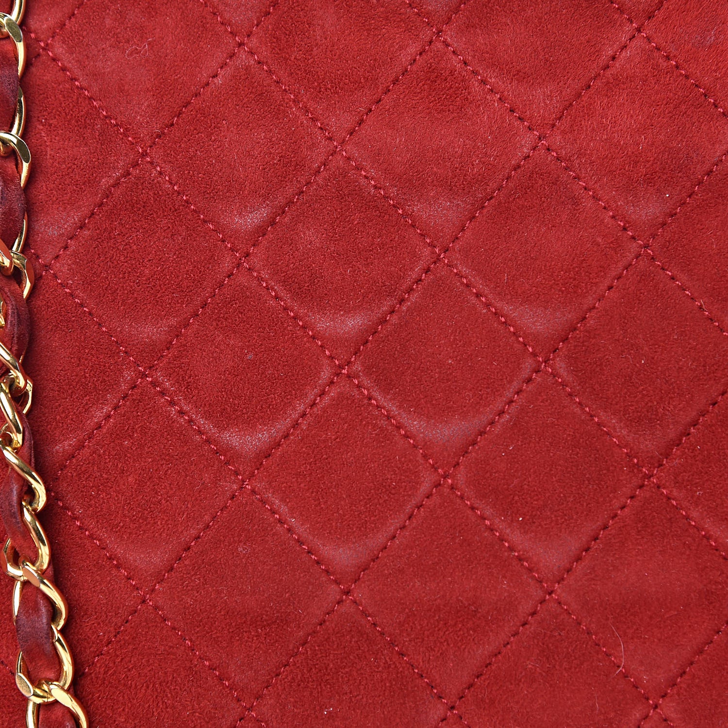 Chanel Suede Quilted Mini Square Flap Red 16 of 17