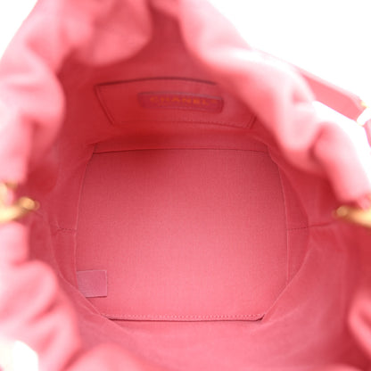 Chanel Lambskin Quilted Antique Signs Drawstring Bag Pink 5 of 11
