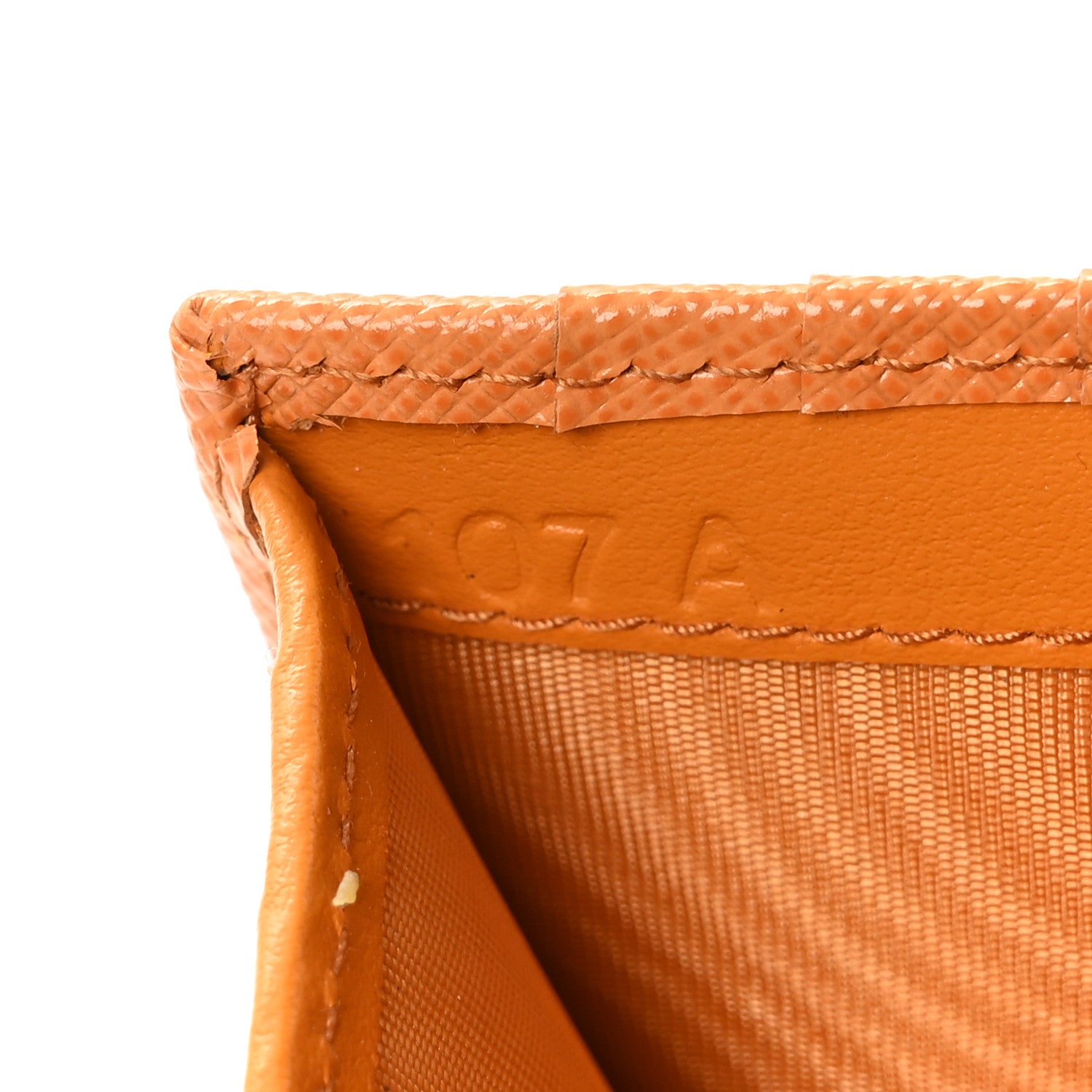 Prada Calfskin Small Triangle Wallet Ambra 7 of 8