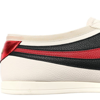 Gucci Calfskin Mens Web Falacer Sneakers 8 White Blue 10 of 10