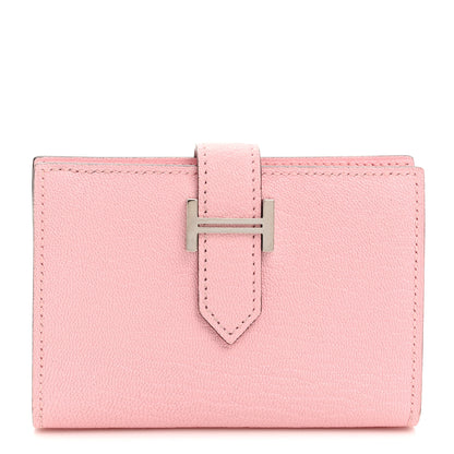 Hermes Chevre Mysore Bearn Card Holder Wallet Rose Sakura 1 of 8