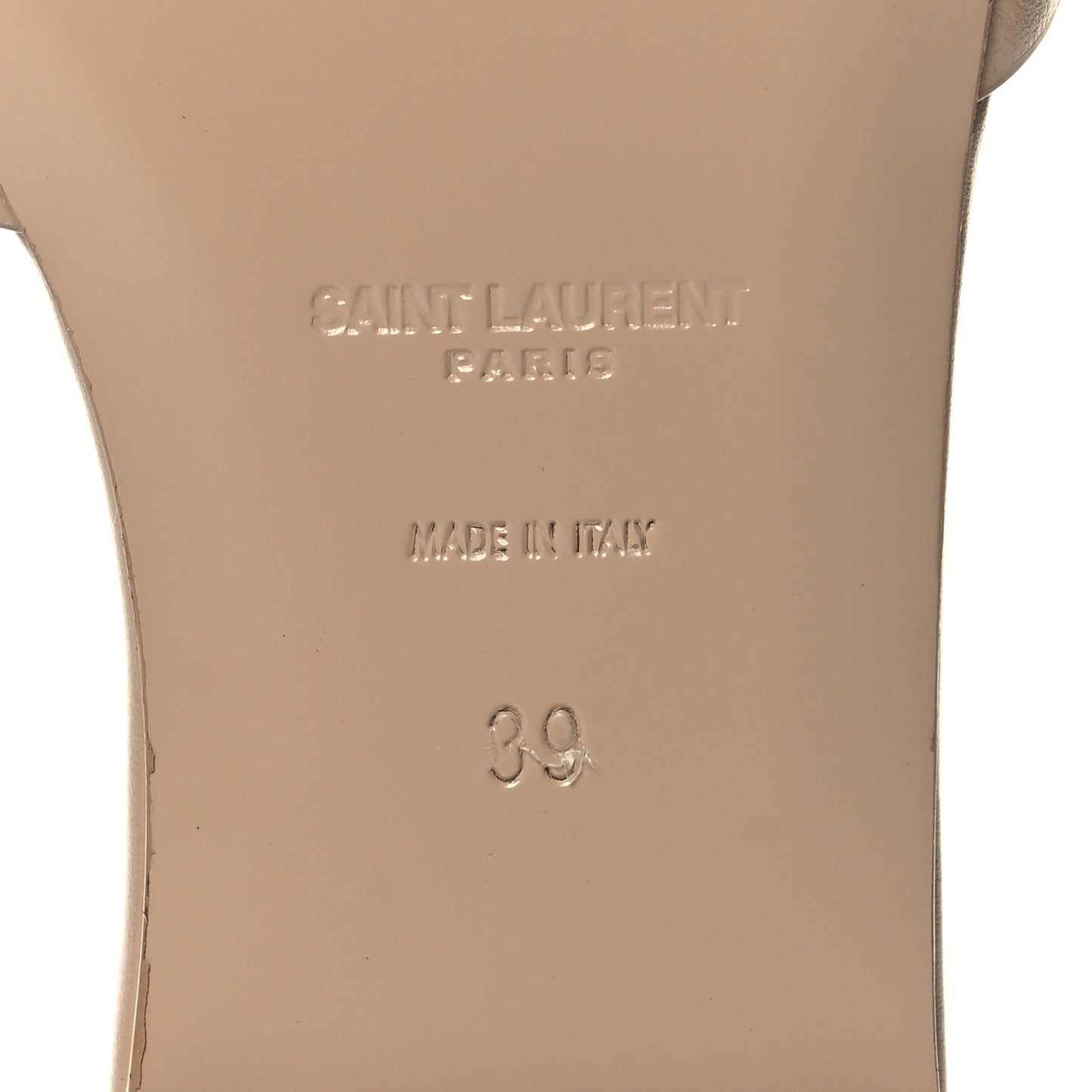 Calfskin Tribute 05 Slide Sandals 39 Dark Beige