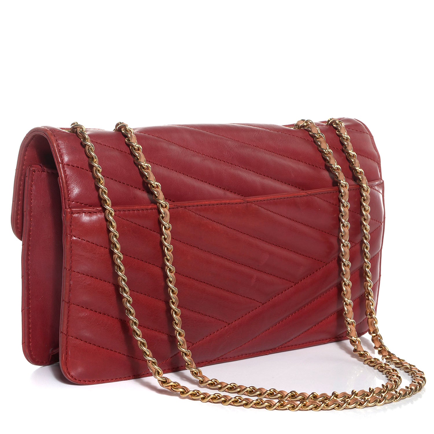 Chanel Calfskin Gabrielle Chevron Flap Red 3 of 8