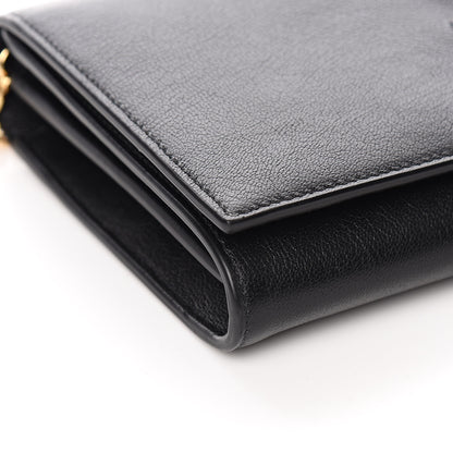 Saint Laurent Calfskin Monogram Belle de Jour Chain Clutch Black 9 of 12