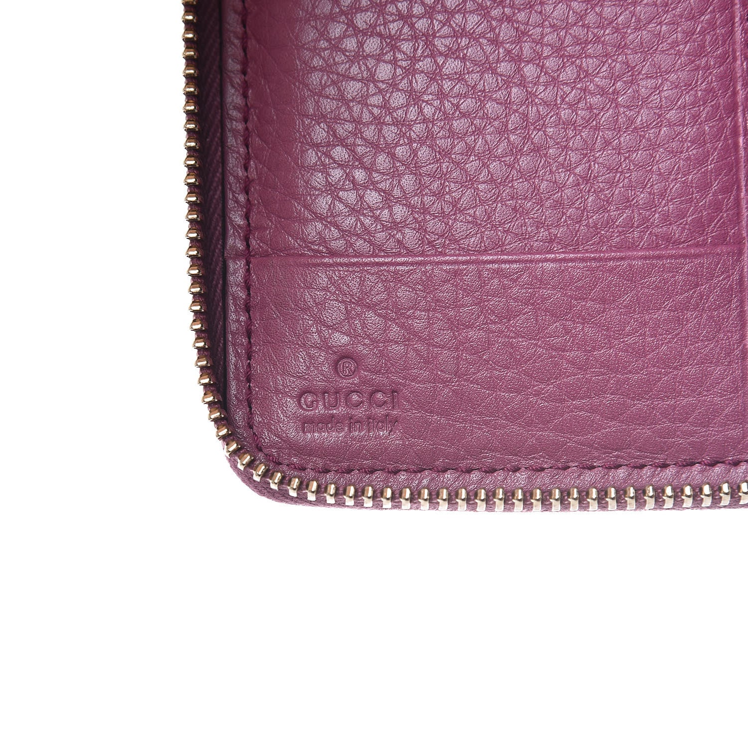 Gucci Pebbled Calfskin Medium Soho Zip Around Wallet Peonia Flower 6 of 8