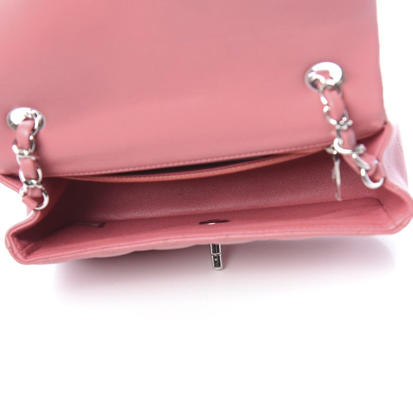 Lambskin Quilted Mini Rectangular Flap Pink