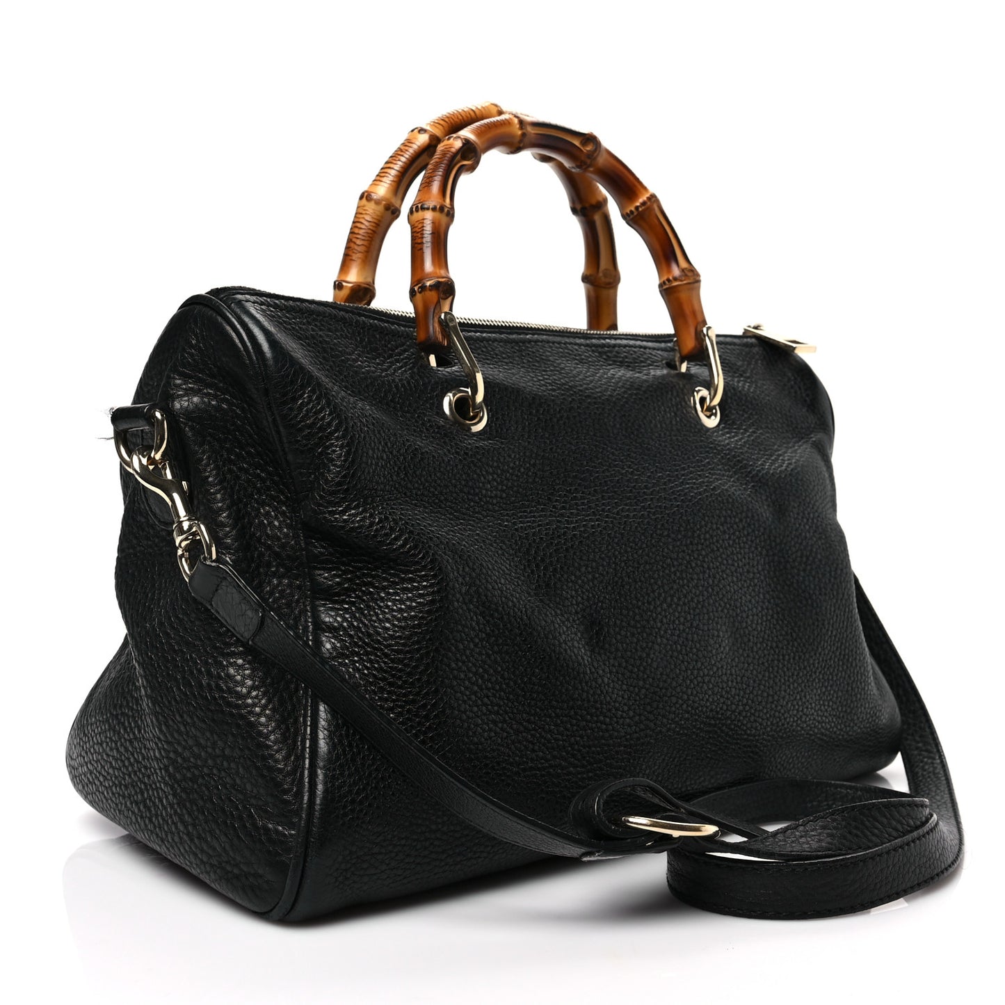 Calfskin Bamboo Medium Shopper Boston Black