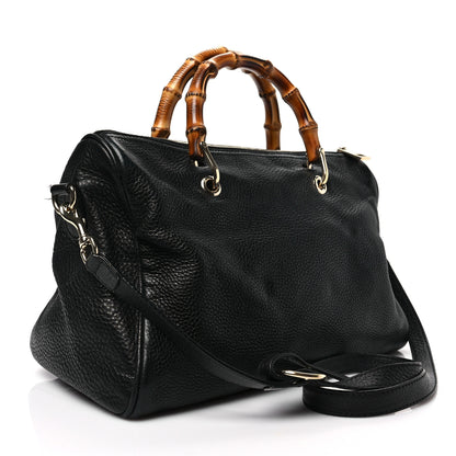 Gucci Calfskin Bamboo Medium Shopper Boston Black 3 of 11