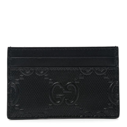 Gucci Calfskin GG Tennis Embossed Card Holder Black 1 of 7