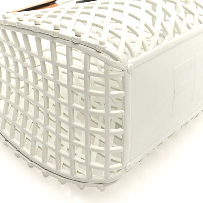 Fendi Recycled Plastic Vitello Liberty Matte Medium Fendi Basket White Ice Miele Scuro 9 of 10