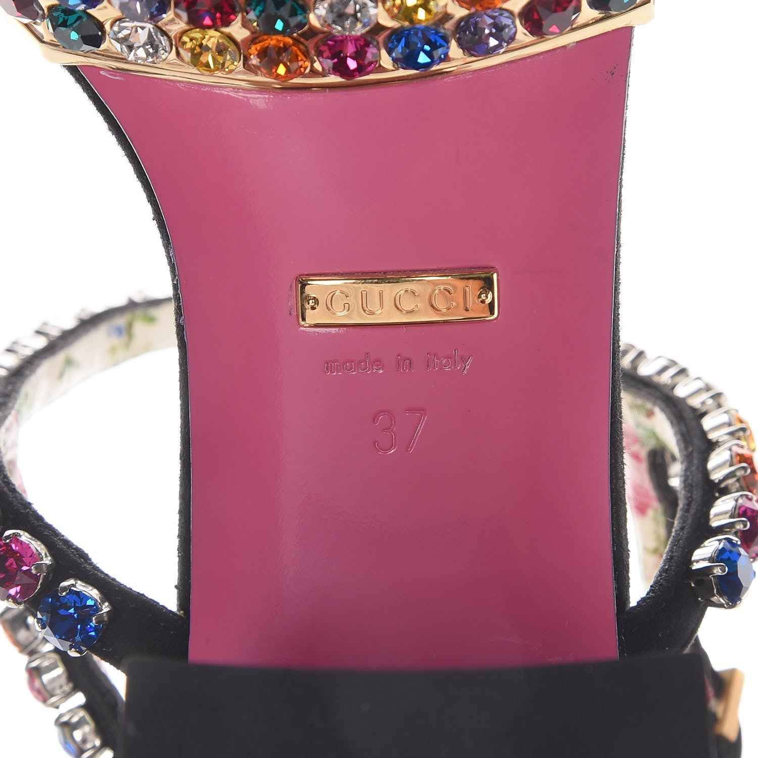 Gucci Kid Scamosciato Crystal Mira Platform Sandals 37 Multicolor 7 of 8