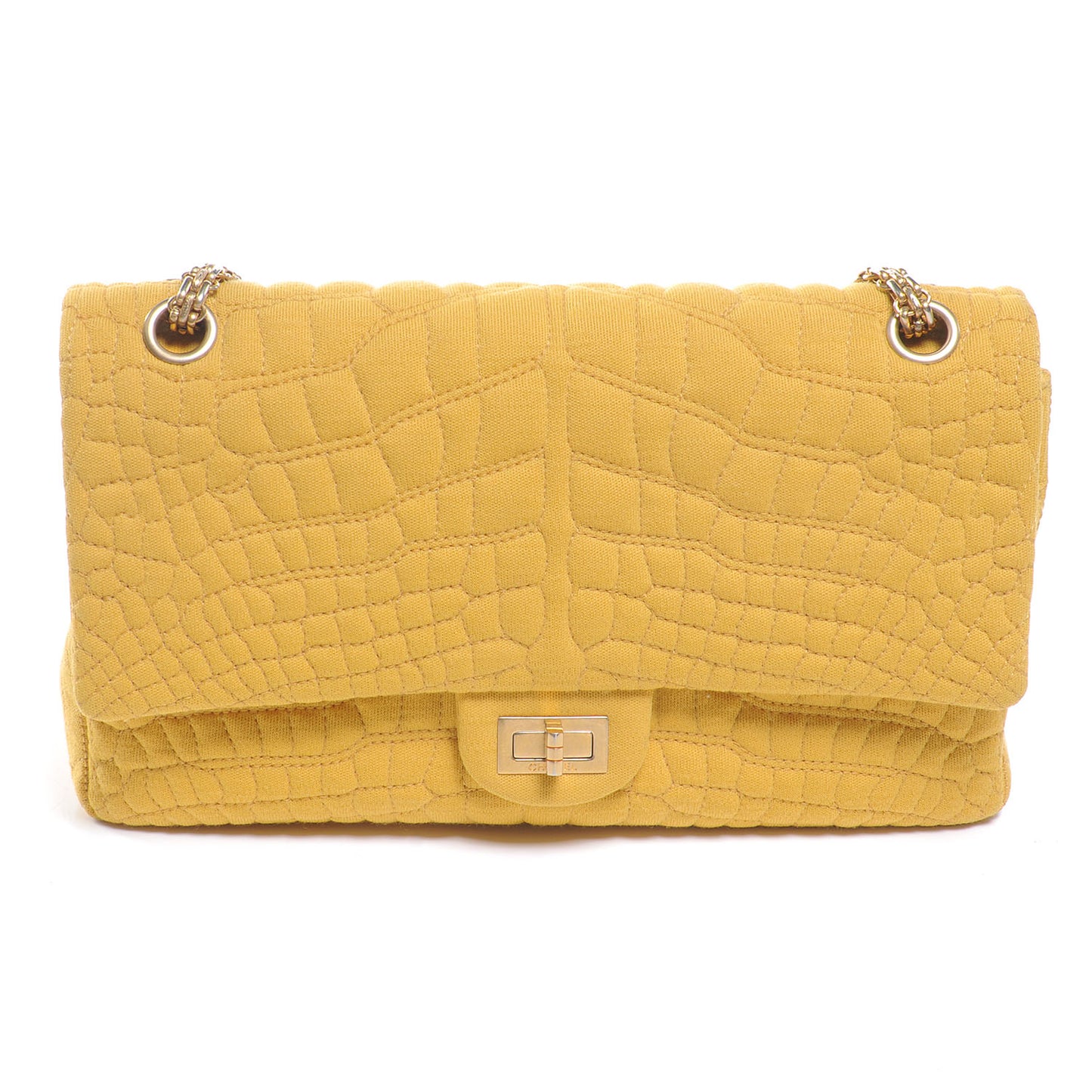 Jersey Crocodile Reissue Medium Flap Yellow