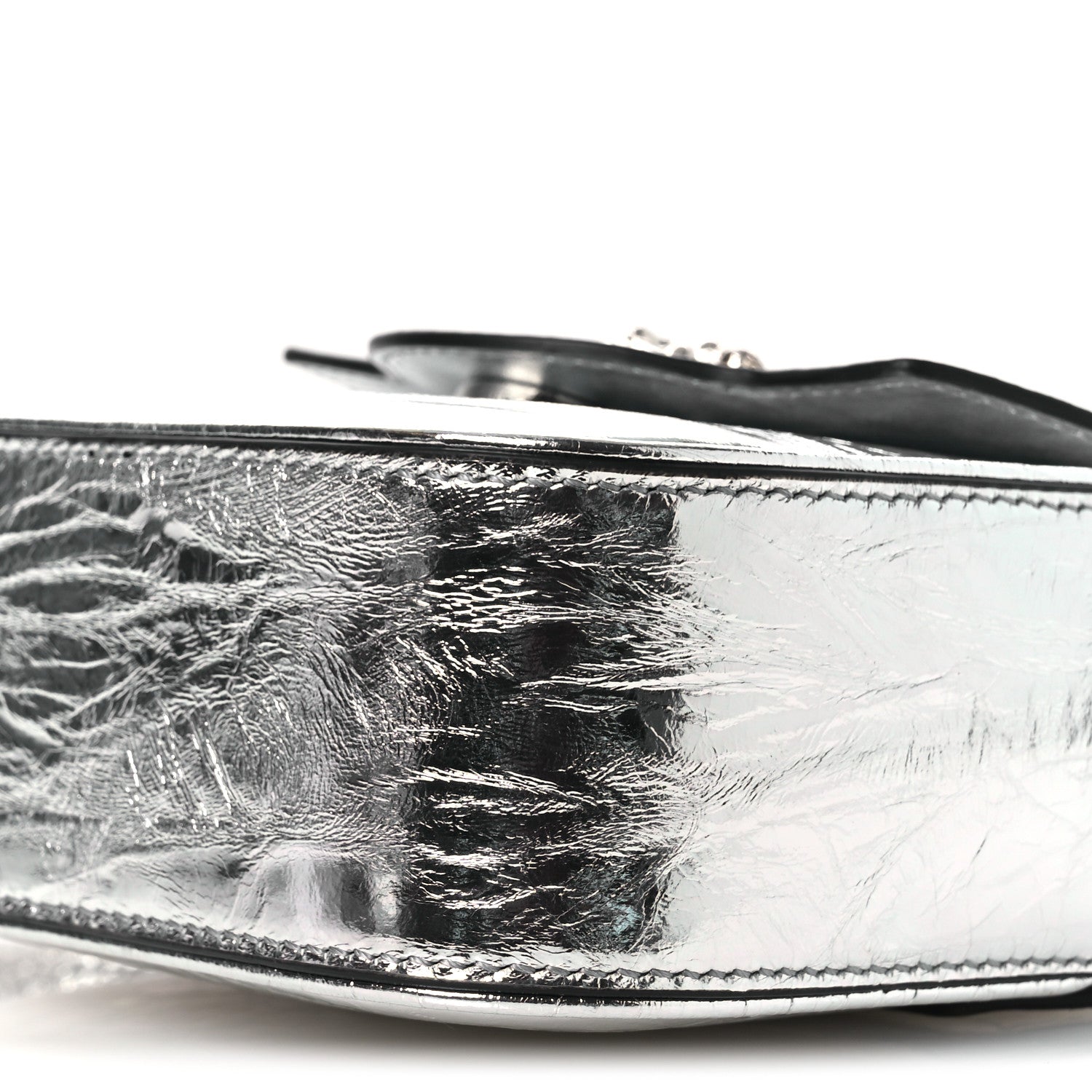 Versace Metallic Crackled Lambskin Mini La Medusa Silver 10 of 10