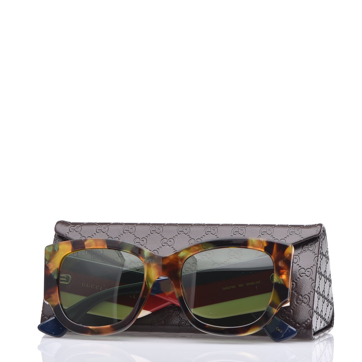 Gucci Acetate Web Oversized Frame Rectangle Sunglasses GG0276S Tortoiseshell 7 of 7