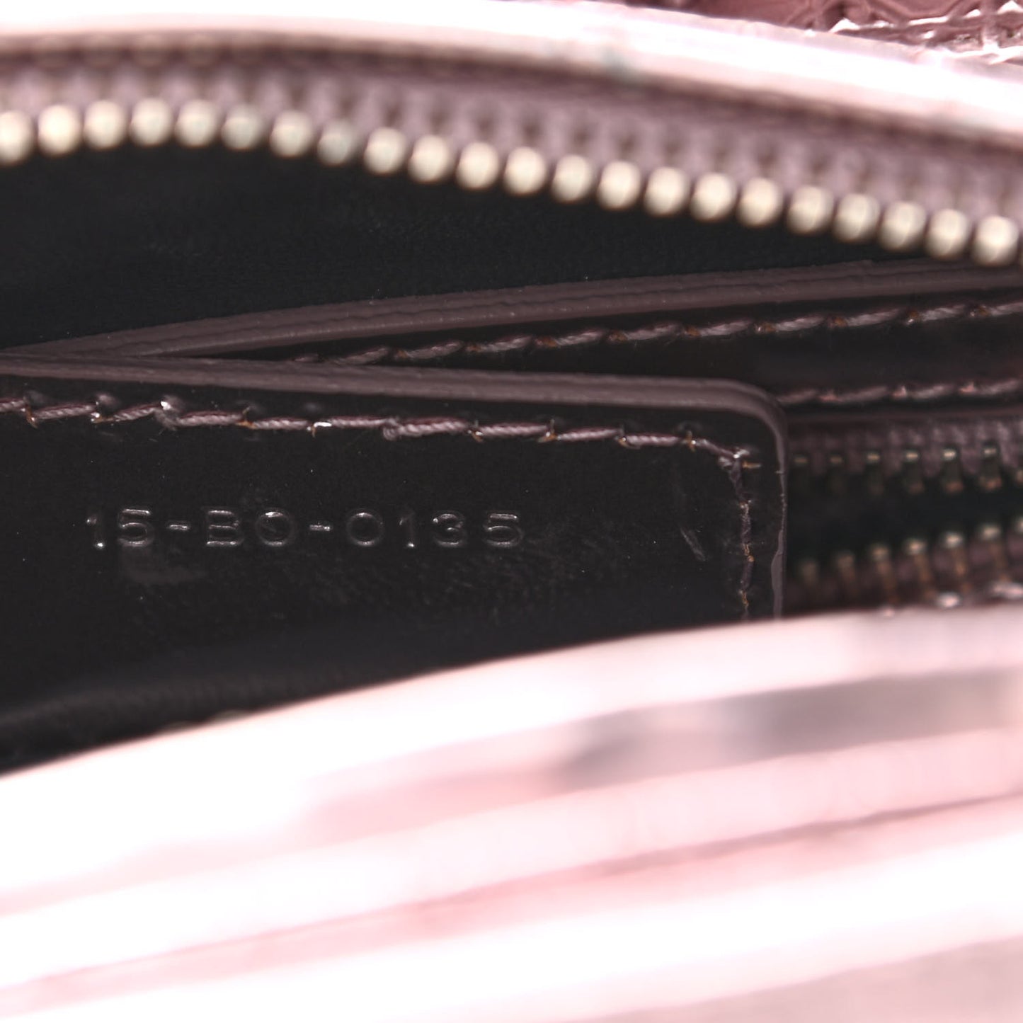 Metallic Patent Micro-Cannage Medium Lady Dior Pink