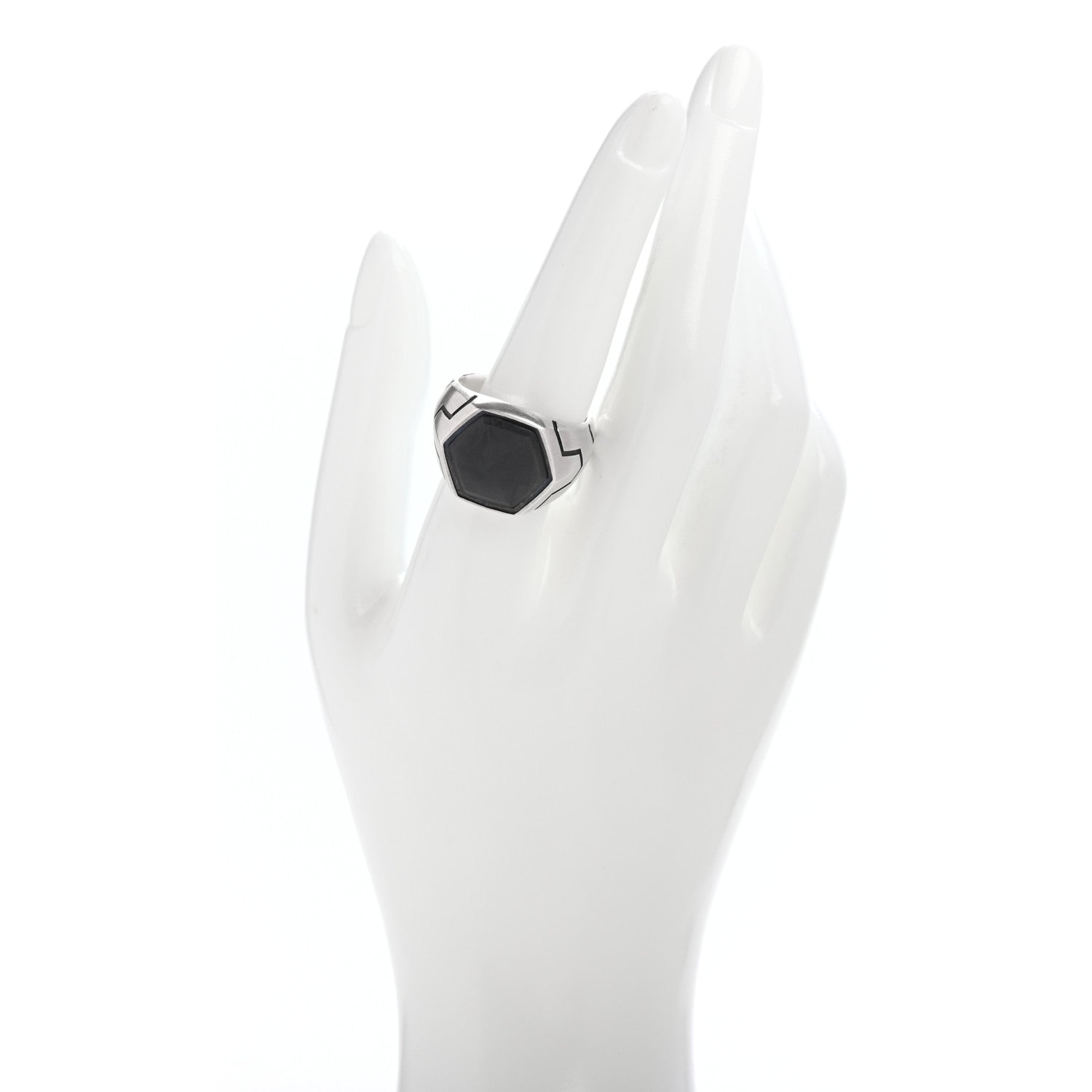 David Yurman Sterling Silver Forged Carbon Signet Ring 61 9.75 2 of 5