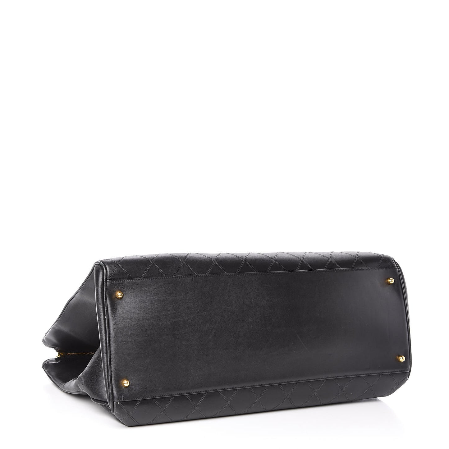 Calfskin Stitched XL Weekender Black
