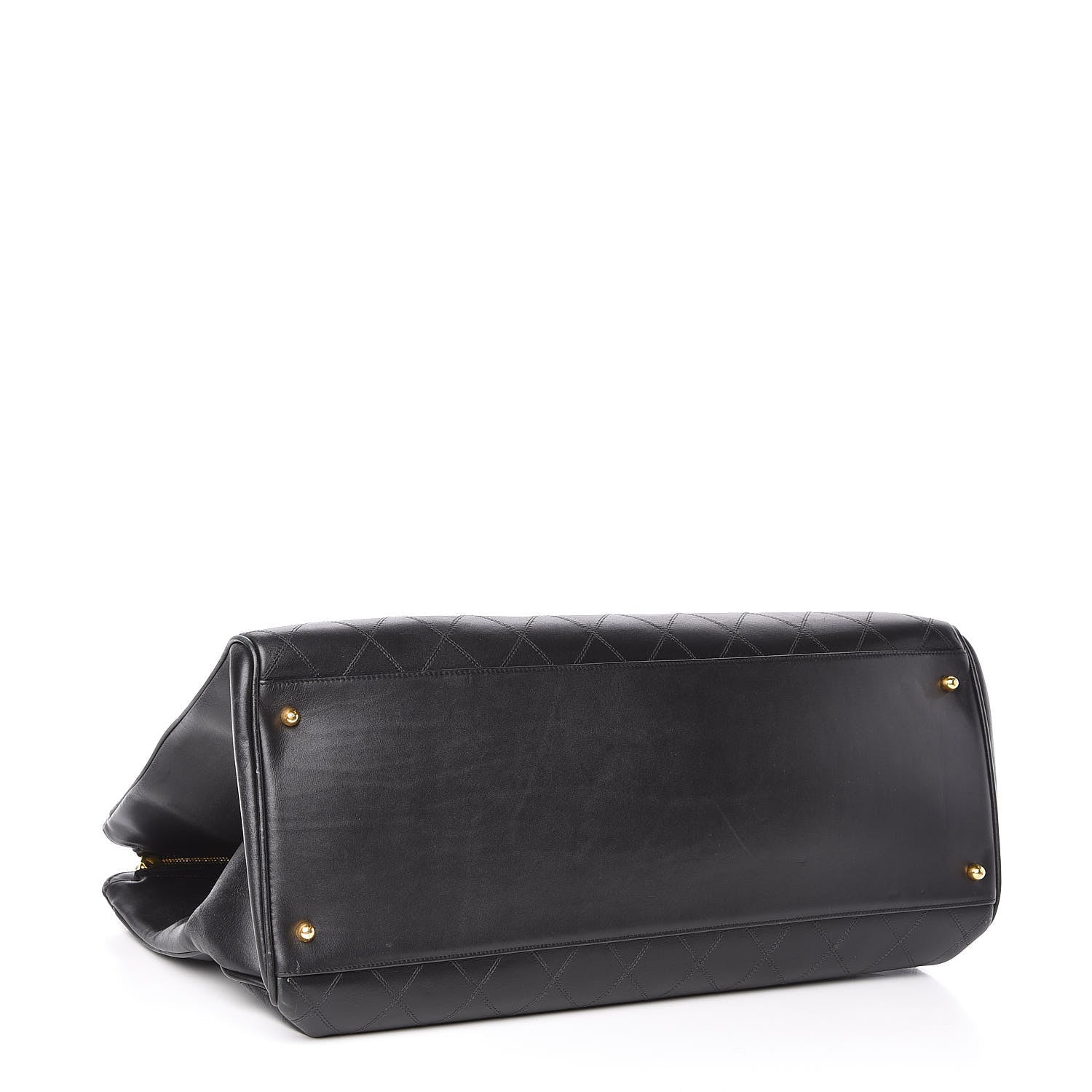 Chanel Calfskin Stitched XL Weekender Black 4 of 11