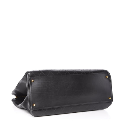 Chanel Calfskin Stitched XL Weekender Black 4 of 11