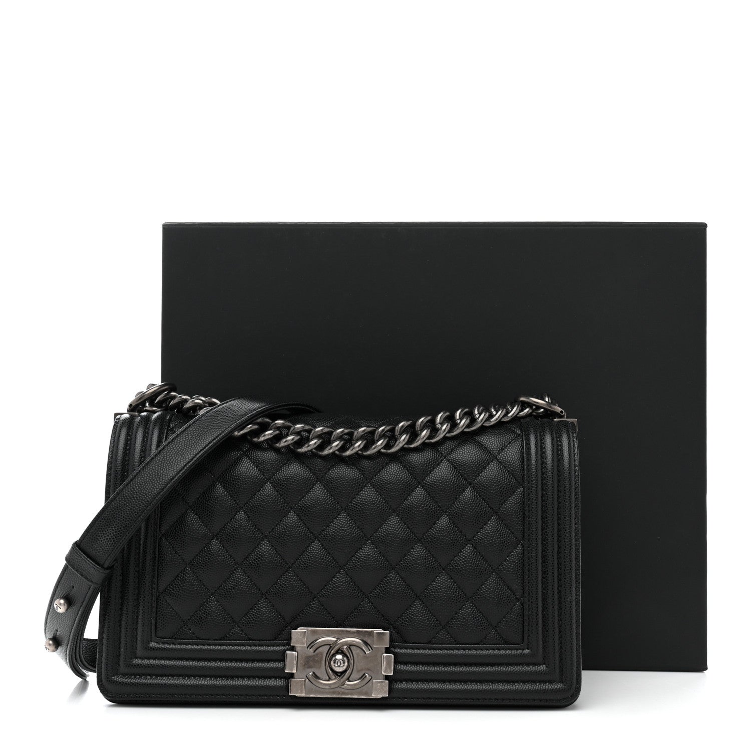 Chanel Caviar Quilted Medium Boy Flap Black 12 of 12