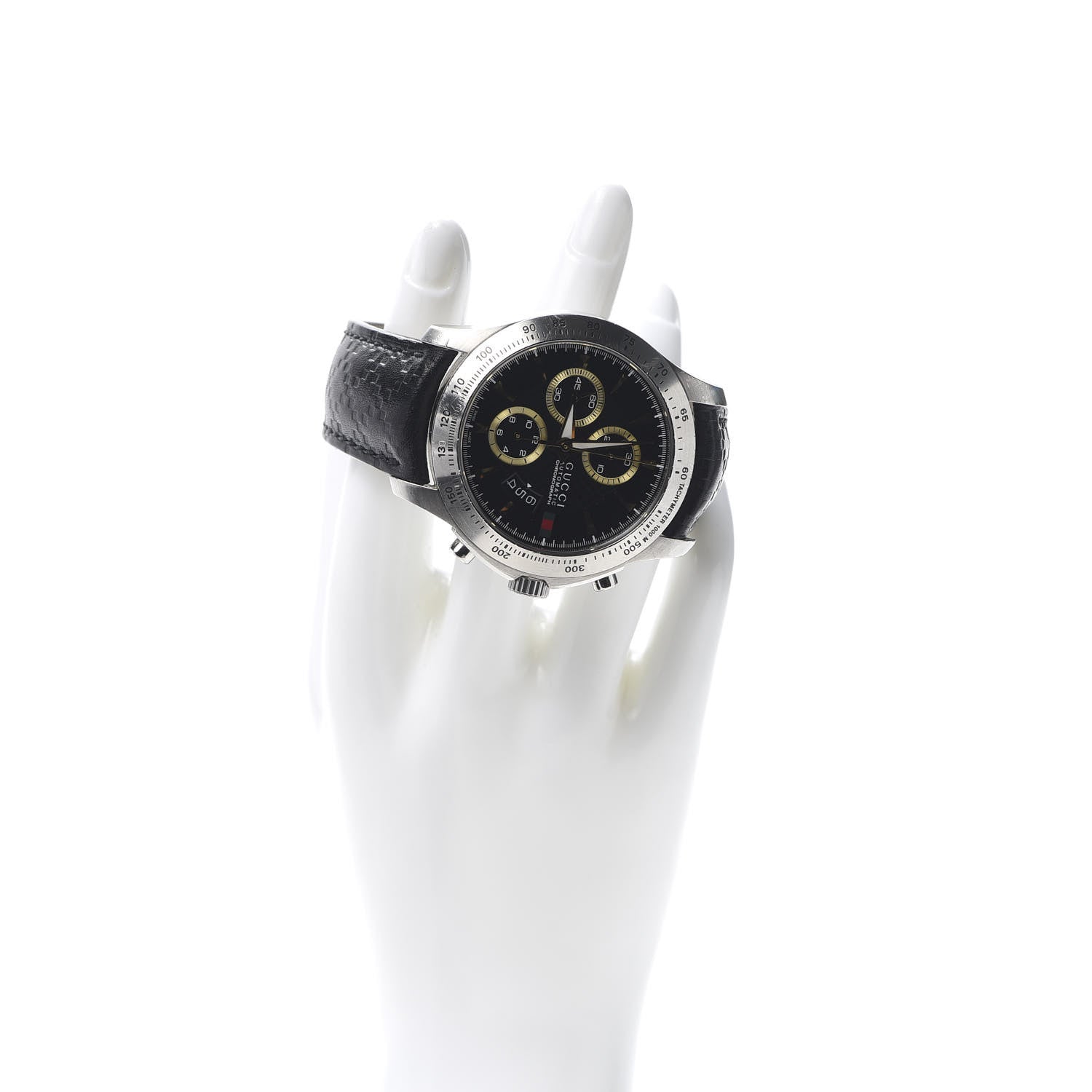 Gucci Stainless Steel Calfskin 44mm G-Timeless Chronograph Automatic Watch Black 2 of 9