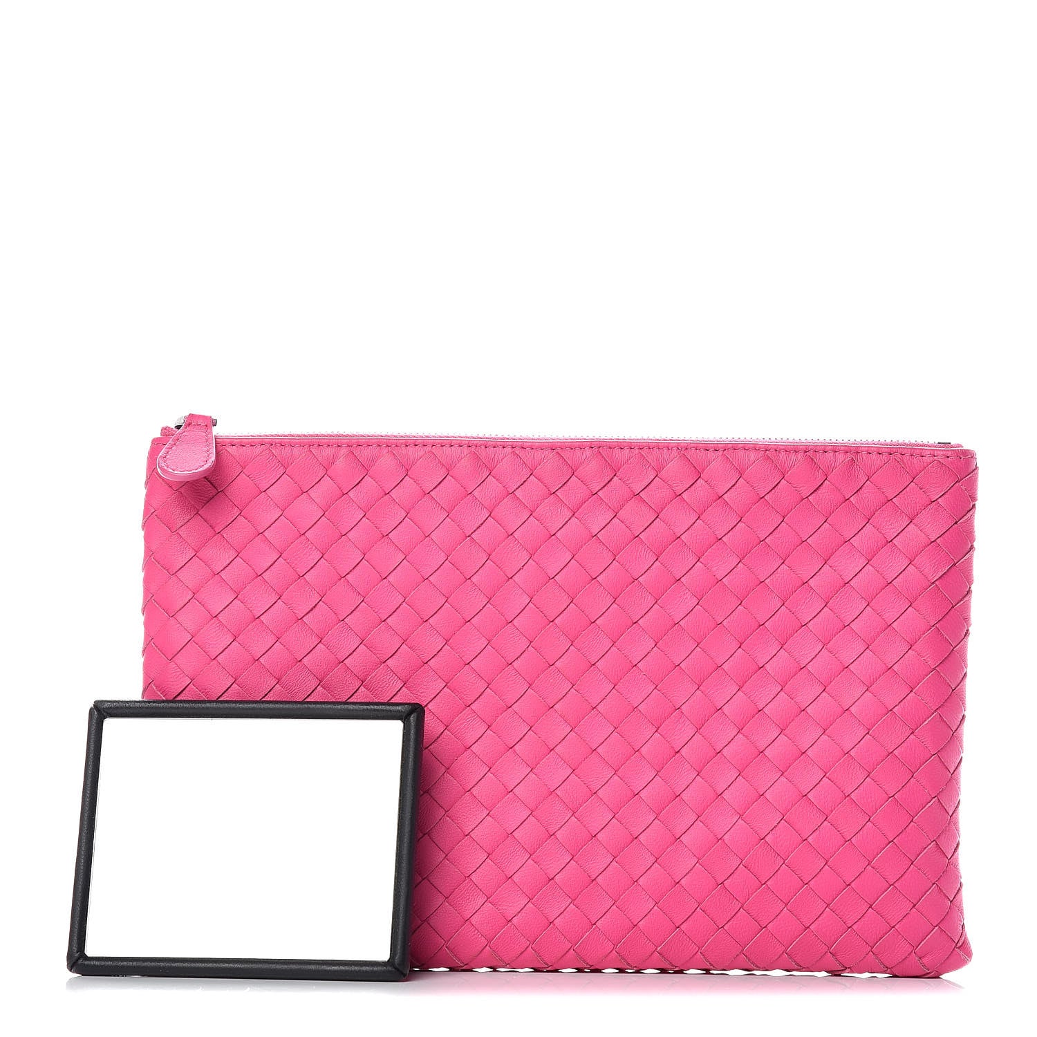 Bottega Veneta Nappa Intrecciato Flat Zip Pouch Rosa Shock 1 of 13