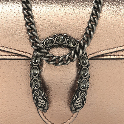 Gucci Metallic Calfskin Super Mini Dionysus Shoulder Bag Rose Gold 7 of 9