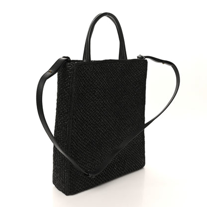 Loewe Raffia Calfskin Standard A4 Tote Bag Black 3 of 9