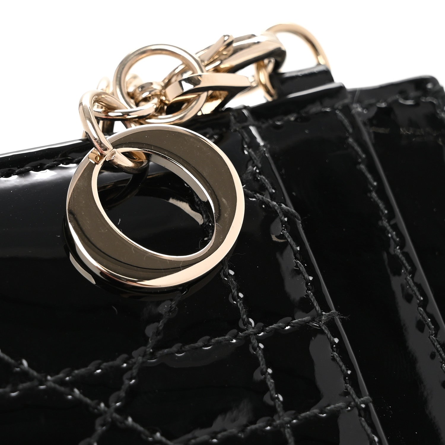 Christian Dior Patent Cannage Lady Dior Card Holder Black 8 of 8