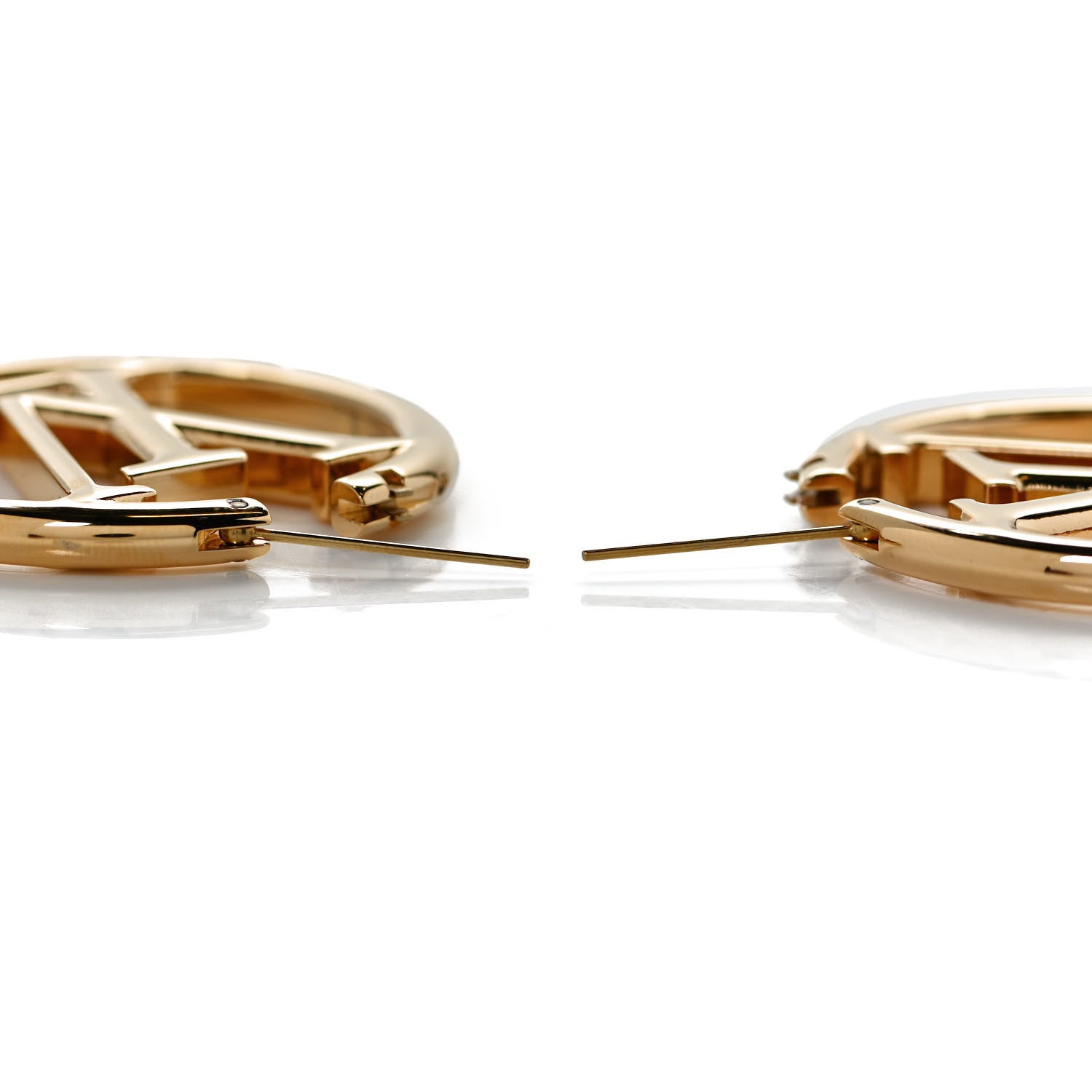 Louis Vuitton Metal Louise Hoop Earrings Gold 3 of 6