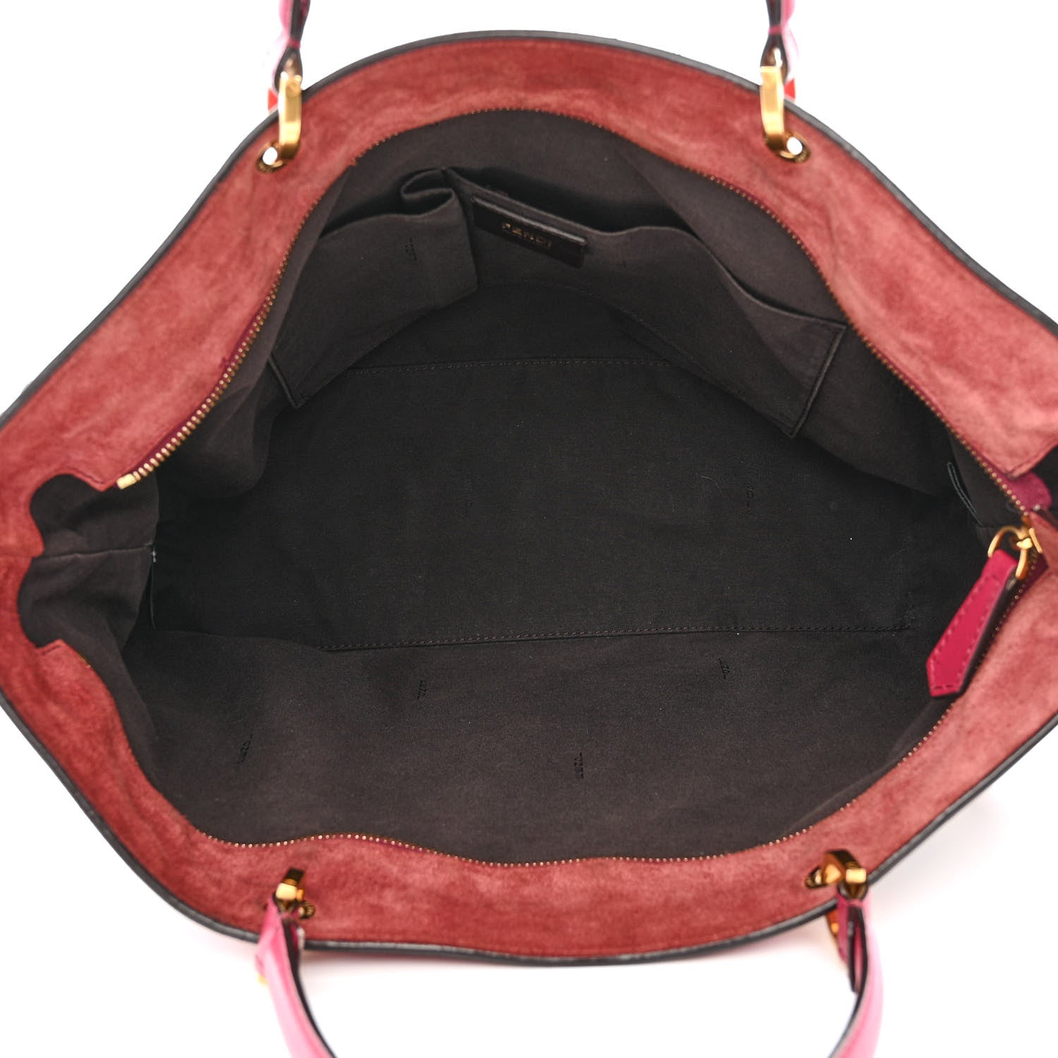 Fendi Pequin Vitello Shoulder Tote Tobacco Amarena 5 of 16
