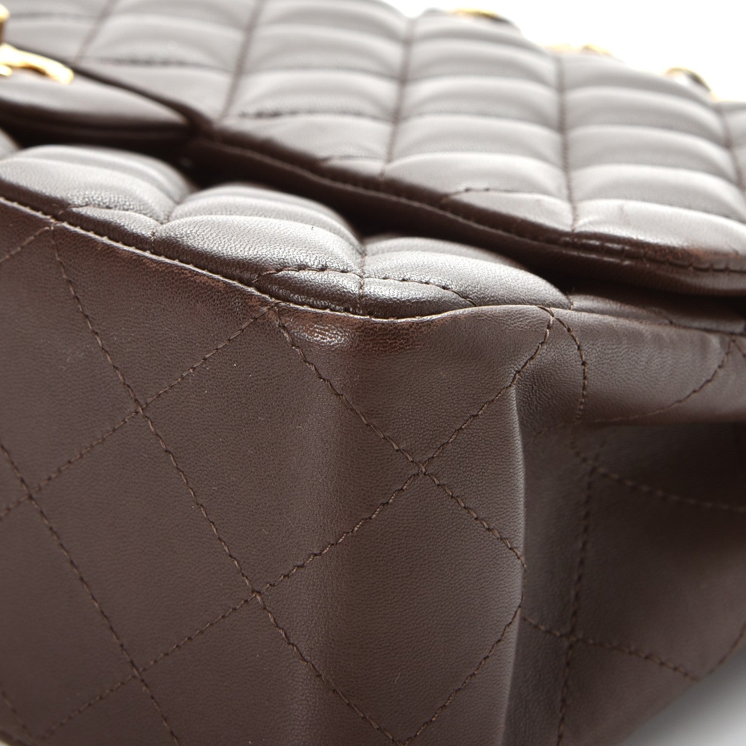 Chanel Lambskin Quilted Jumbo Single Flap Dark Brown 10 of 12