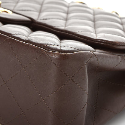 Chanel Lambskin Quilted Jumbo Single Flap Dark Brown 10 of 12