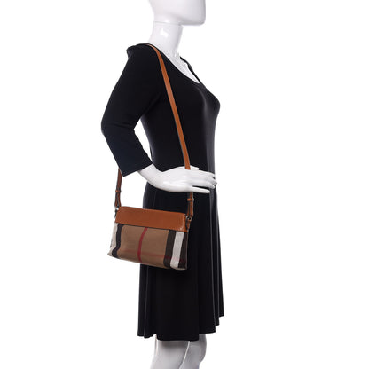Burberry Mega Check Small Farley Crossbody Clutch Bag Saddle Brown 2 of 9