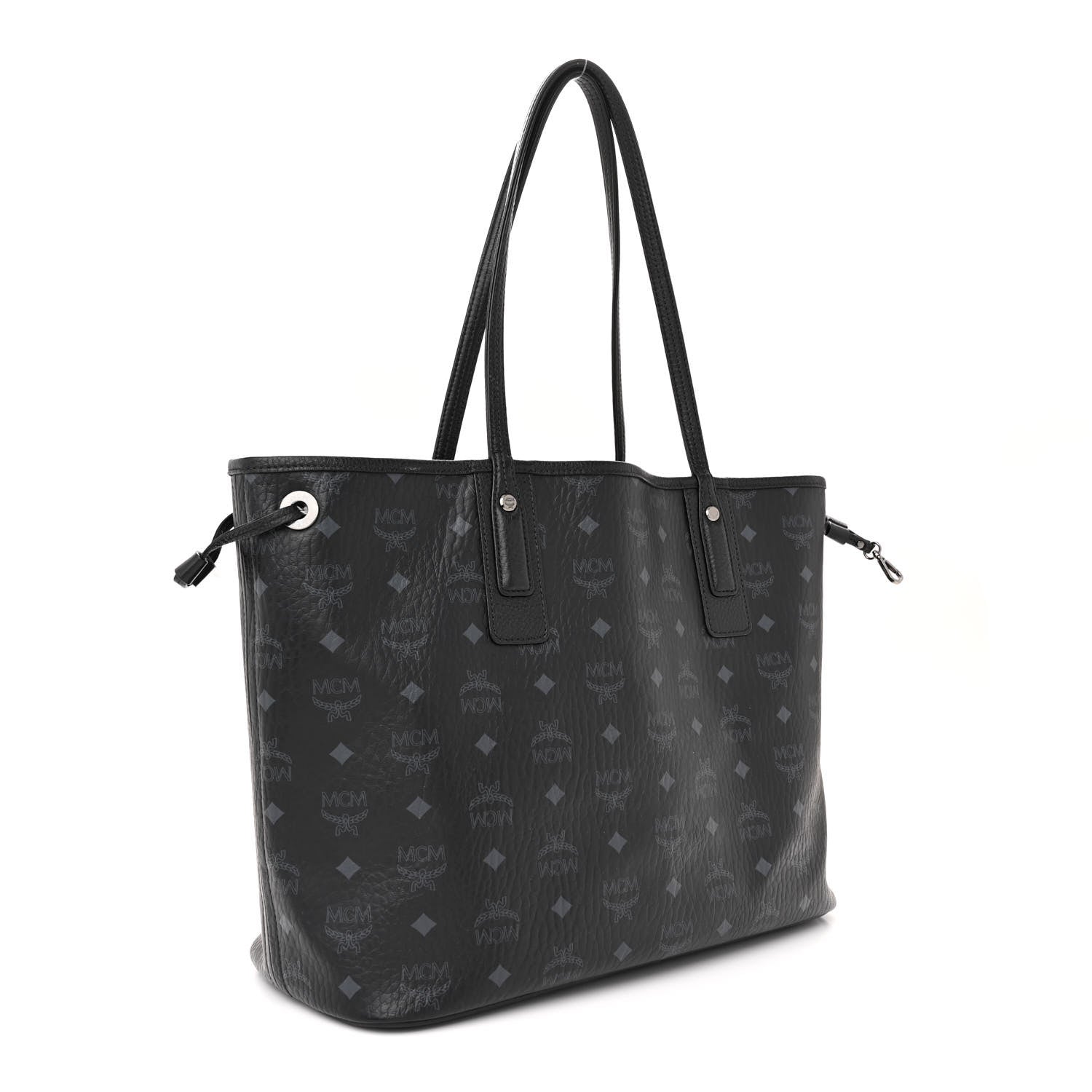 MCM Visetos Medium Liz Reversible Shopper Tote Black 4 of 18