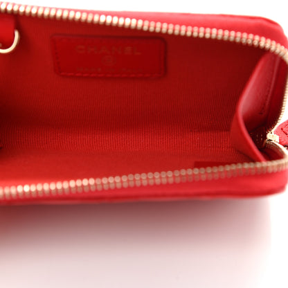 Chanel Caviar Quilted Zipped Key Holder Case Red 4 of 6