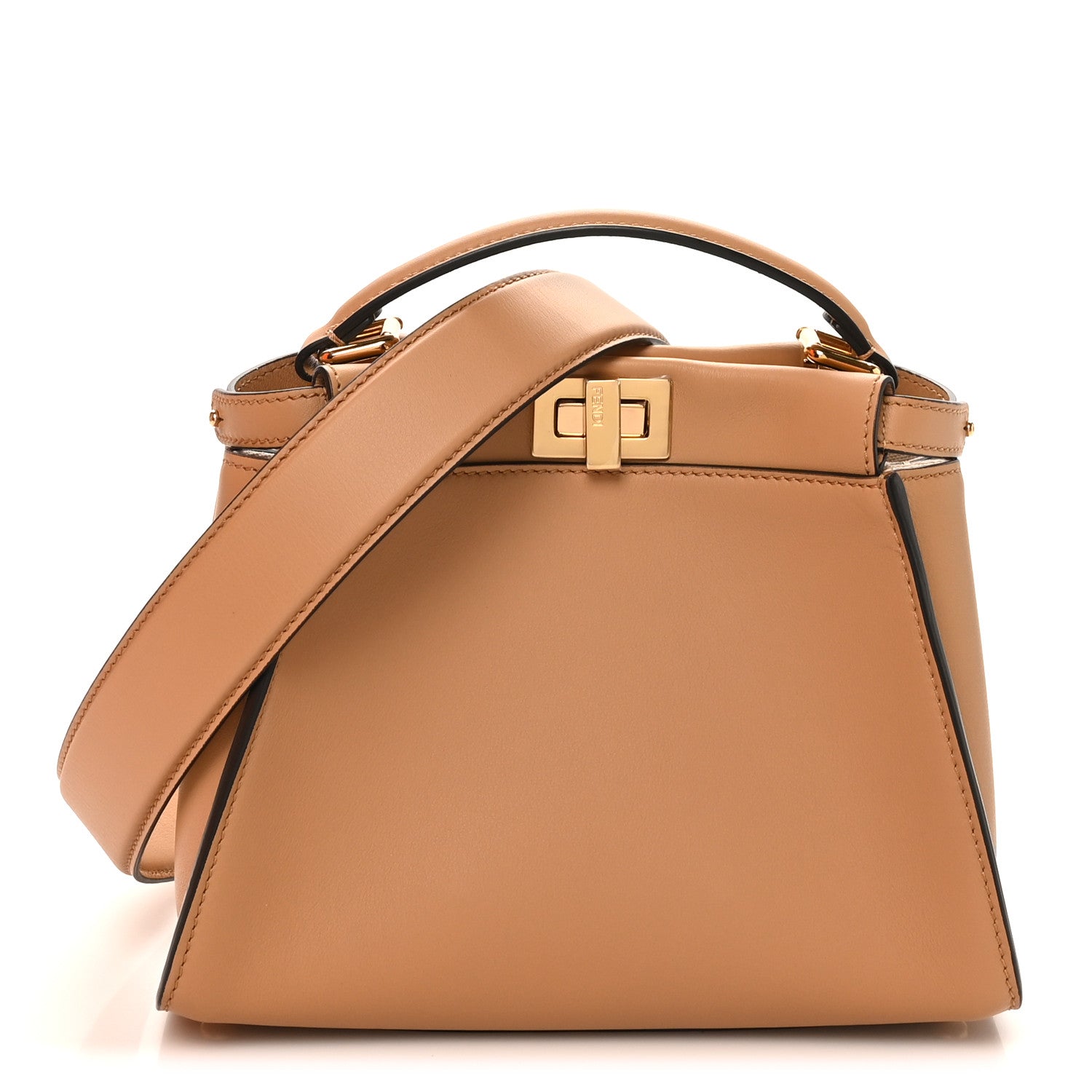 Fendi Vitello Seta Fabric Jacquard FF 1974 Mini Peekaboo Iconic