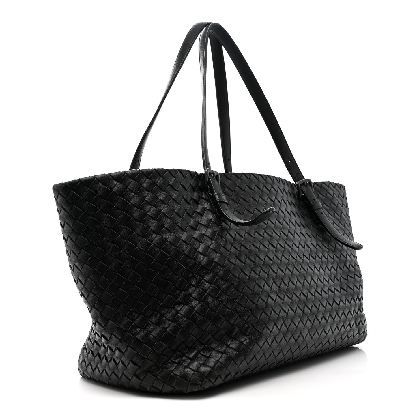 Nappa Intrecciato Medium Cesta Tote Black