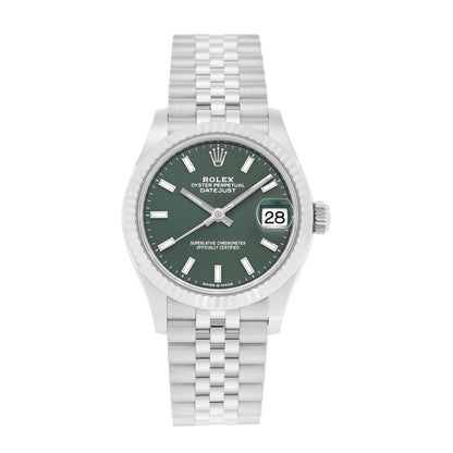 Rolex Stainless Steel 18K White Gold 31mm Oyster Perpetual Datejust Watch Mint Green 278274 1 of 5
