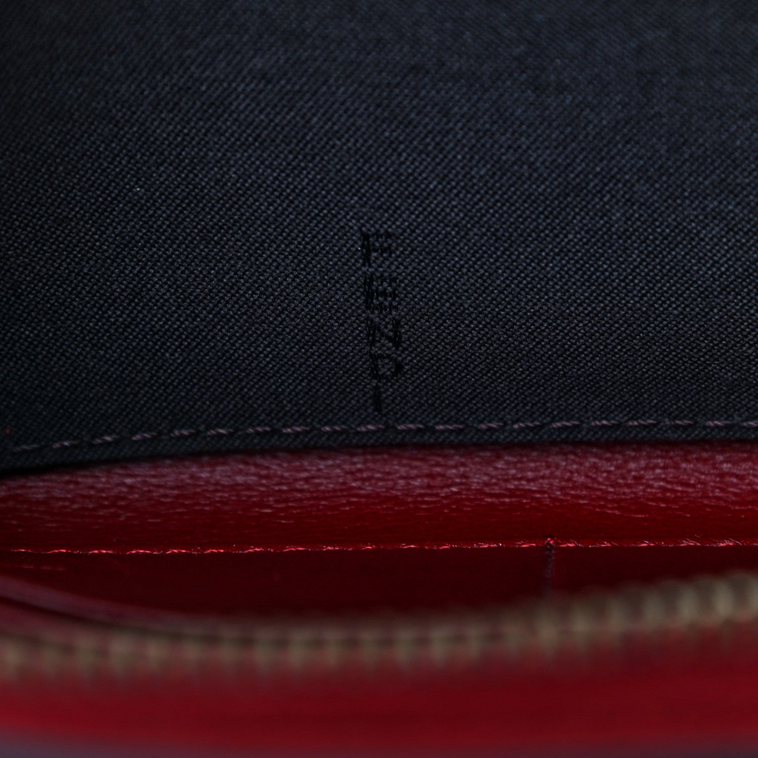 Fendi Textured Calfskin Zip Around Wallet Red 8 of 10