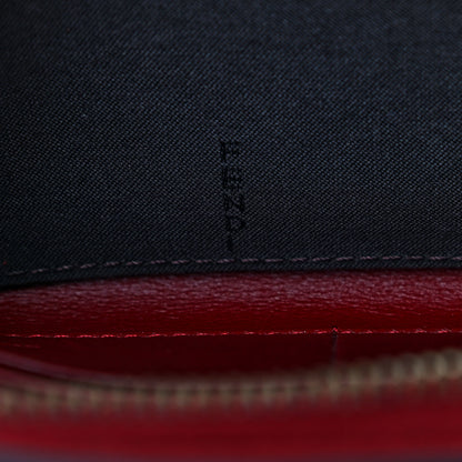 Fendi Textured Calfskin Zip Around Wallet Red 8 of 10