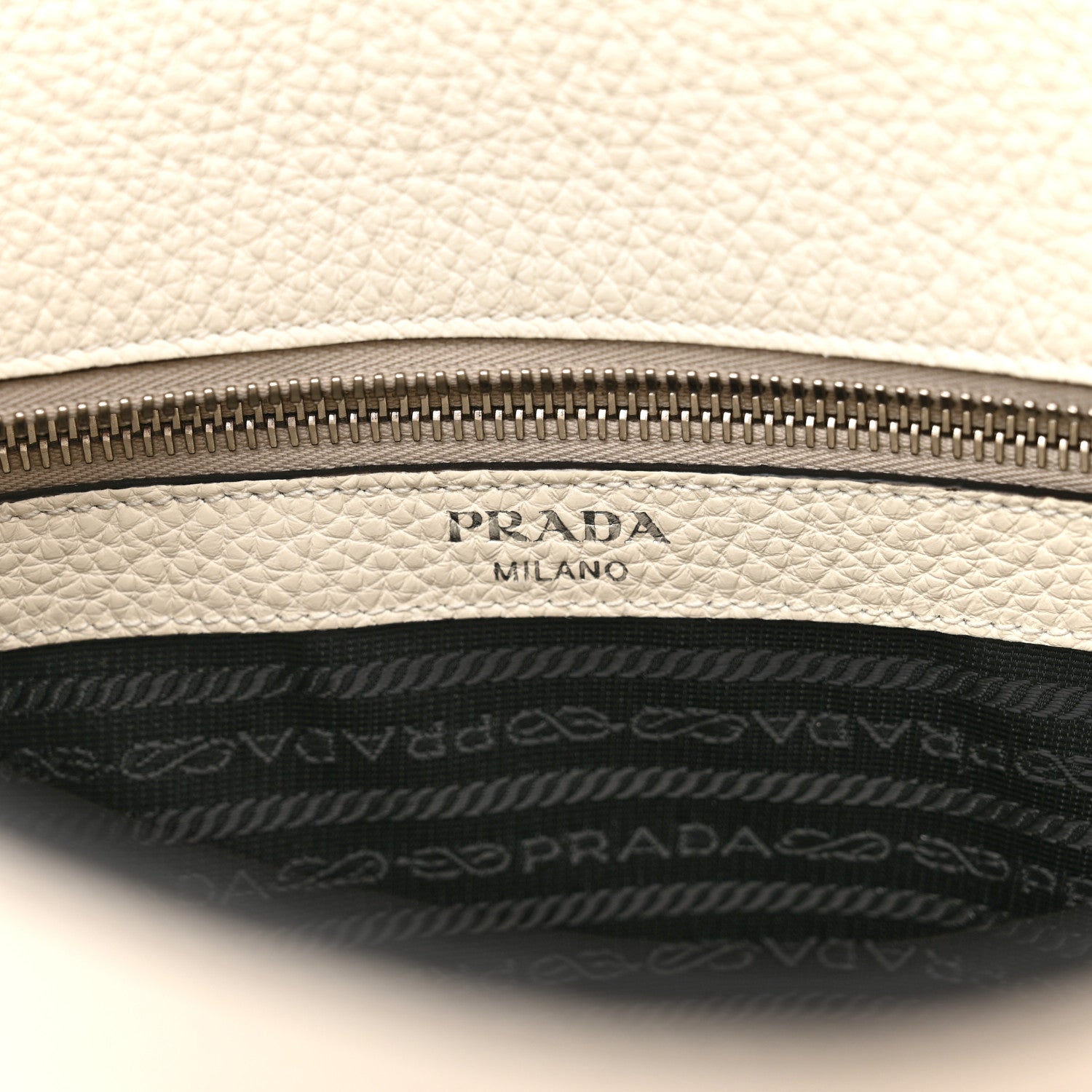 Prada Vitello Phenix Logo Hobo White 6 of 11