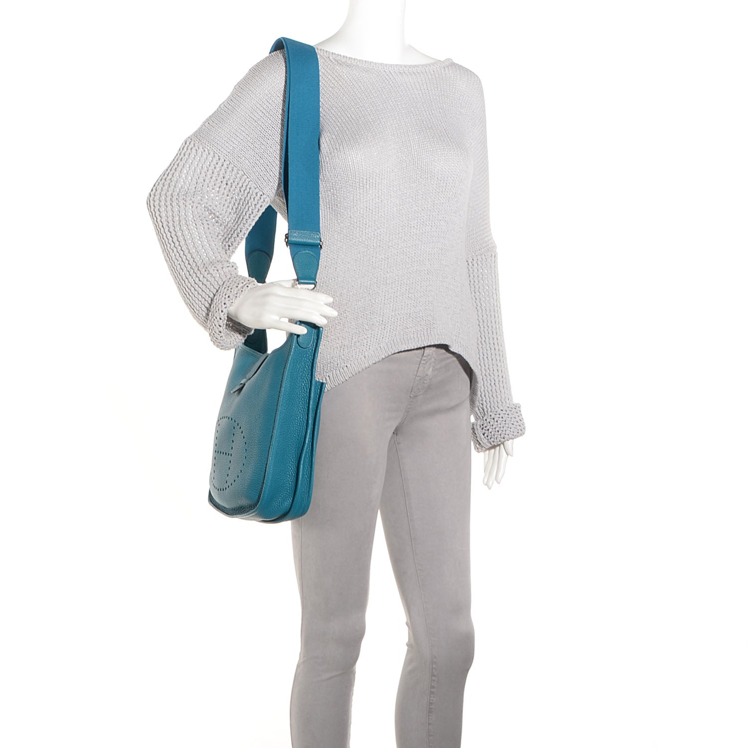 Hermes Taurillon Clemence Evelyne III PM Bleu Izmir 2 of 14