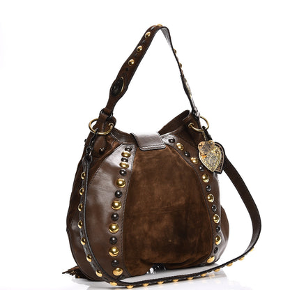Gucci Calfskin Suede Fringe Babouska Hobo Brown 4 of 11