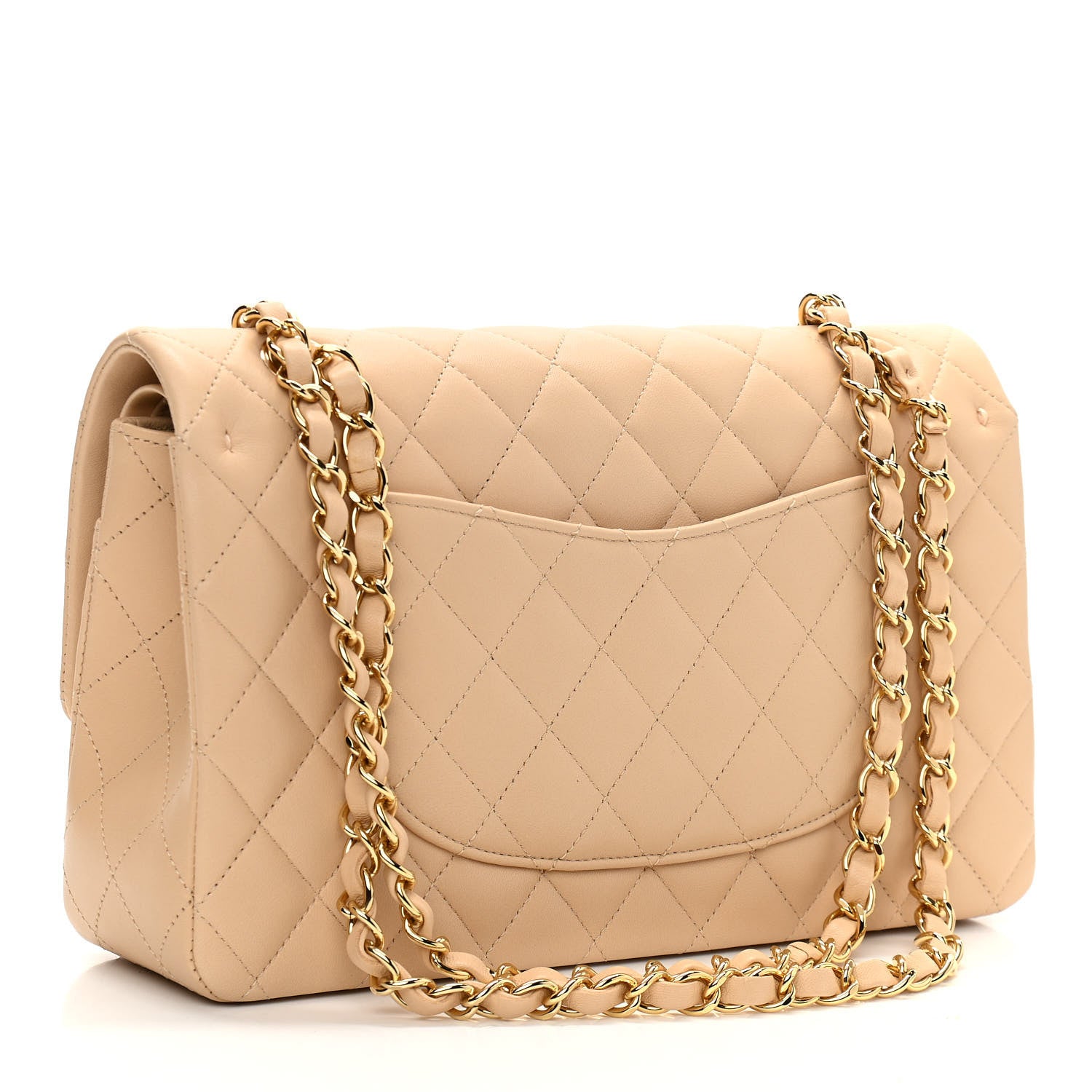 Chanel Lambskin Quilted Medium Double Flap Beige 3 of 11