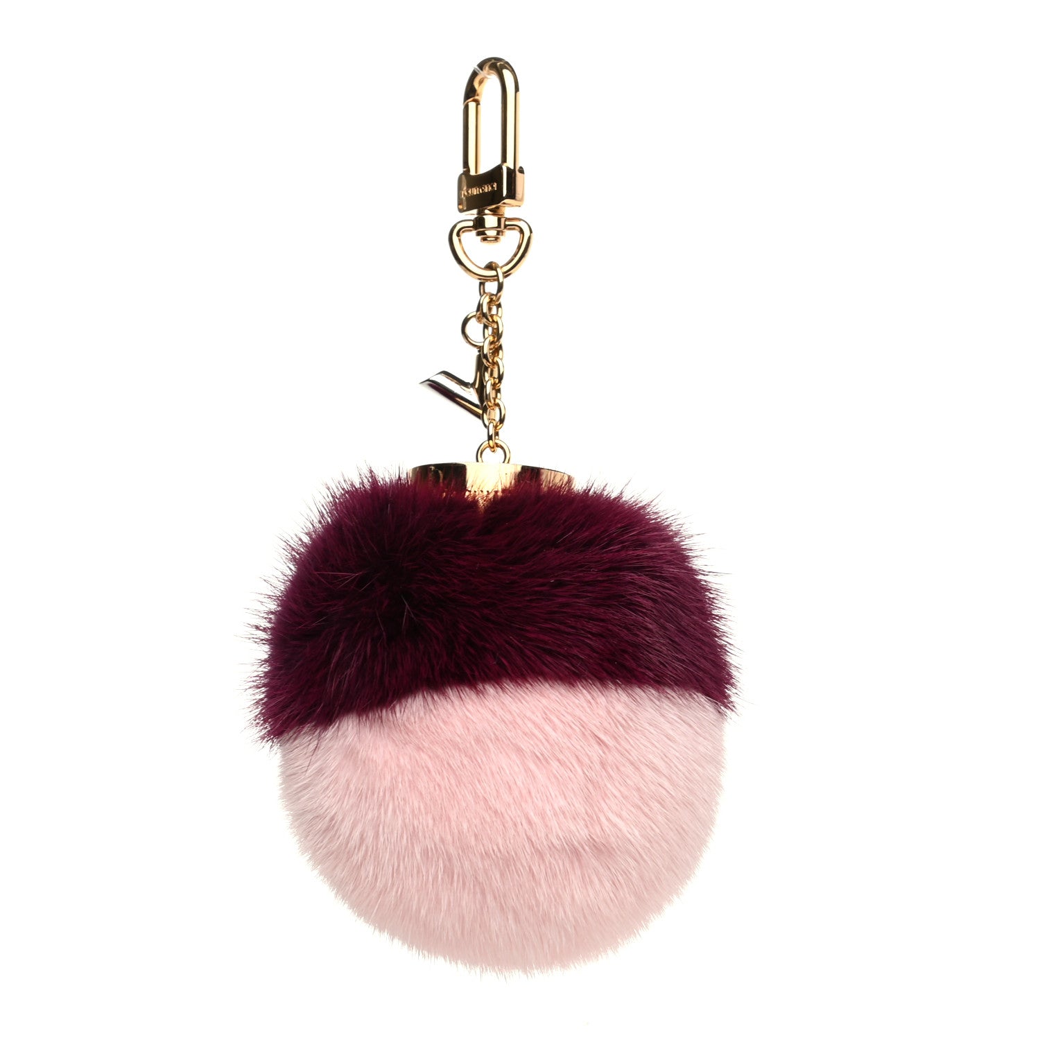 Louis Vuitton Mink Fur Bubble Duo Bag Charm Violet Pink 3 of 4